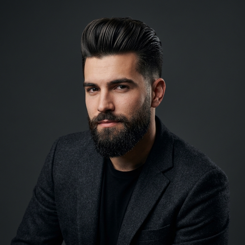Klassieke pompadour haircut bij Barbershop Brink